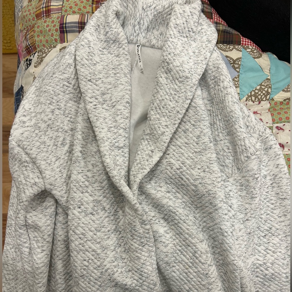 Cozy Light Grey Fabletics Cardigan!